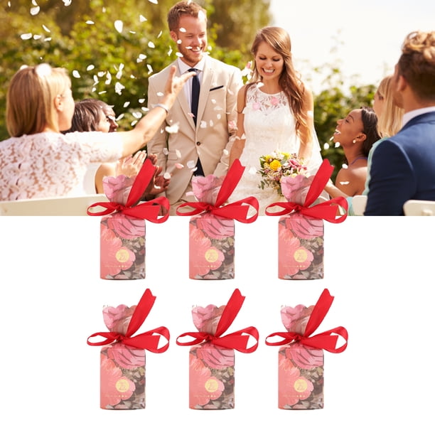 Juego De 50 Cajas De Regalo De Boda, Manualidades, Cajas De Regalo De Boda Con Decoración De Lazos, Patrón Floral, Estilo Retro, Fácil De Montar, Cajas De Dulces, Recuerdos De