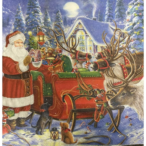 Keep Unique Christmas Paper Napkins, Decoupage Paper Napkins, Assorted Color, 20/Pack