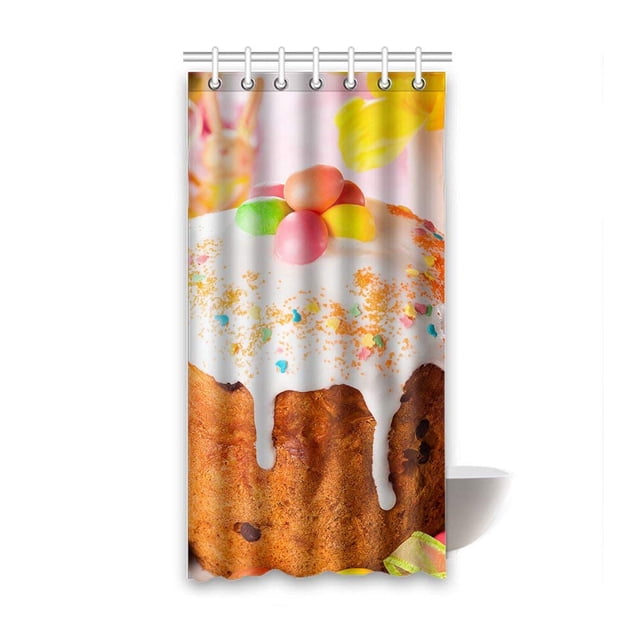 ABPHQTO Cortina de ducha de baño de poliéster impermeable Delicious Food 90x180 cm