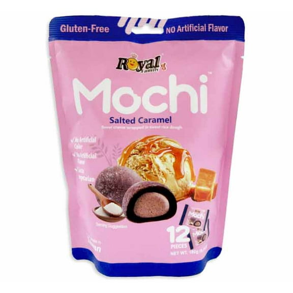 ROYAL FAMILY Mochi Salted Caramel Gluten Free - Free Lacto - Vegetarian 12 Pieces 180g