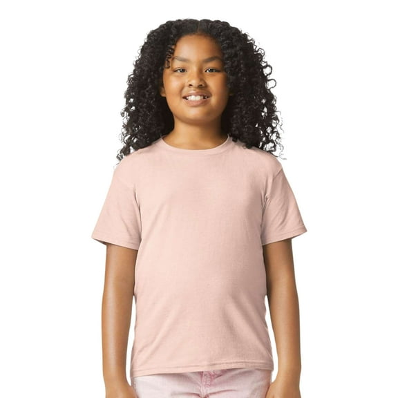Gildan Youth Softstyle T-Shirt 60/40 Ring-Spun Cotton/Polyester Short Sleeve Plain Crew Neck Tee (Dusty-Rose, L)