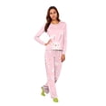 thumbnail image 2 of Onlypjs Easter Family Matching Pajamas Pink Bunny Graphic Long Sleeve Tops and Allover Rabbit Print Pants 2 Piece Spring Holiday Sleepwear Set, 2 of 5