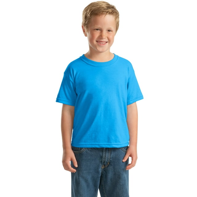 Gildan T-Shirt à Manches Courtes 50 Coton/50 Poly pour Garçons. 8000B