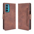 thumbnail image 1 of Case for Motorola Edge 20 Cover Adjustable Detachable Card Holder Magnetic closure Leather Wallet Case - Brown, 1 of 5