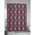 thumbnail image 5 of Shower Curtains Retro Kaleidoscope Bath Curtain Blue Argyle Pattern Waterproof Bathroom Shower Curtain Set with Hooks Decoration 72 x 84 Inches, 5 of 7