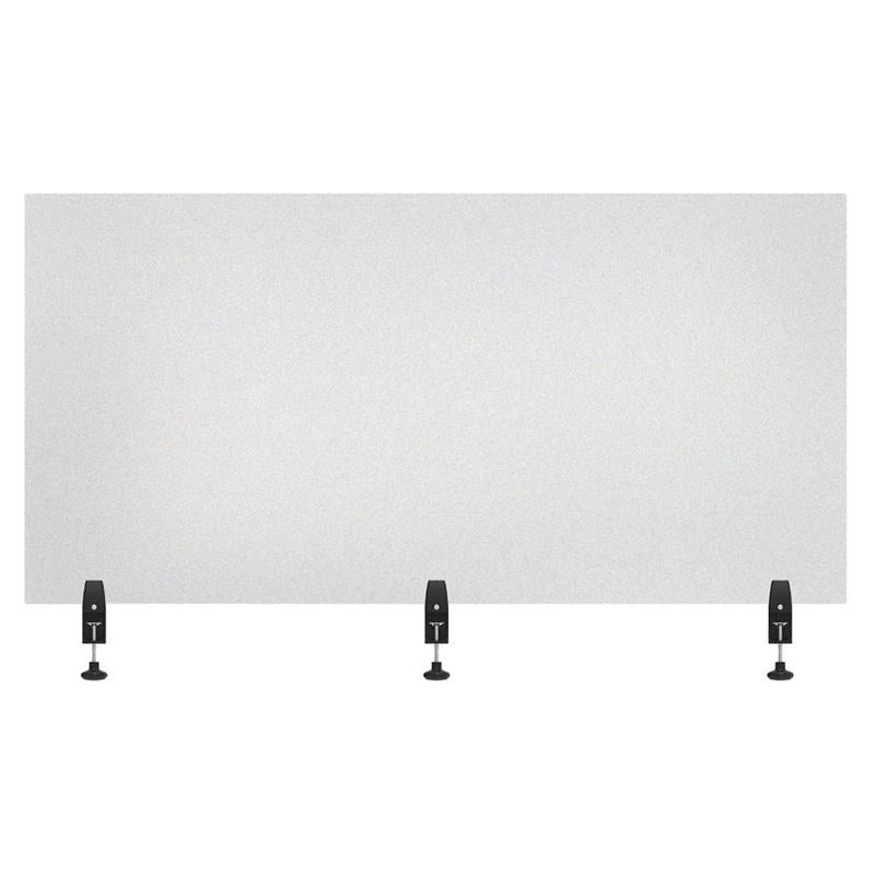 Offex 30x60" Contemporary Aluminum Sneeze Guard Desk Divider in Frosted