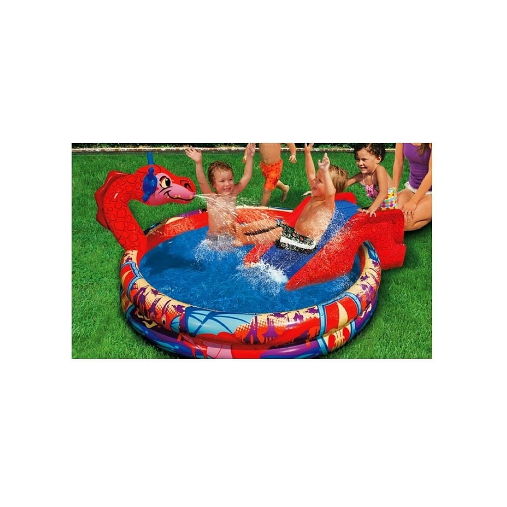 Banzai Slide N Spray Dragon Pool Slide and Sprinkler in One Walmart