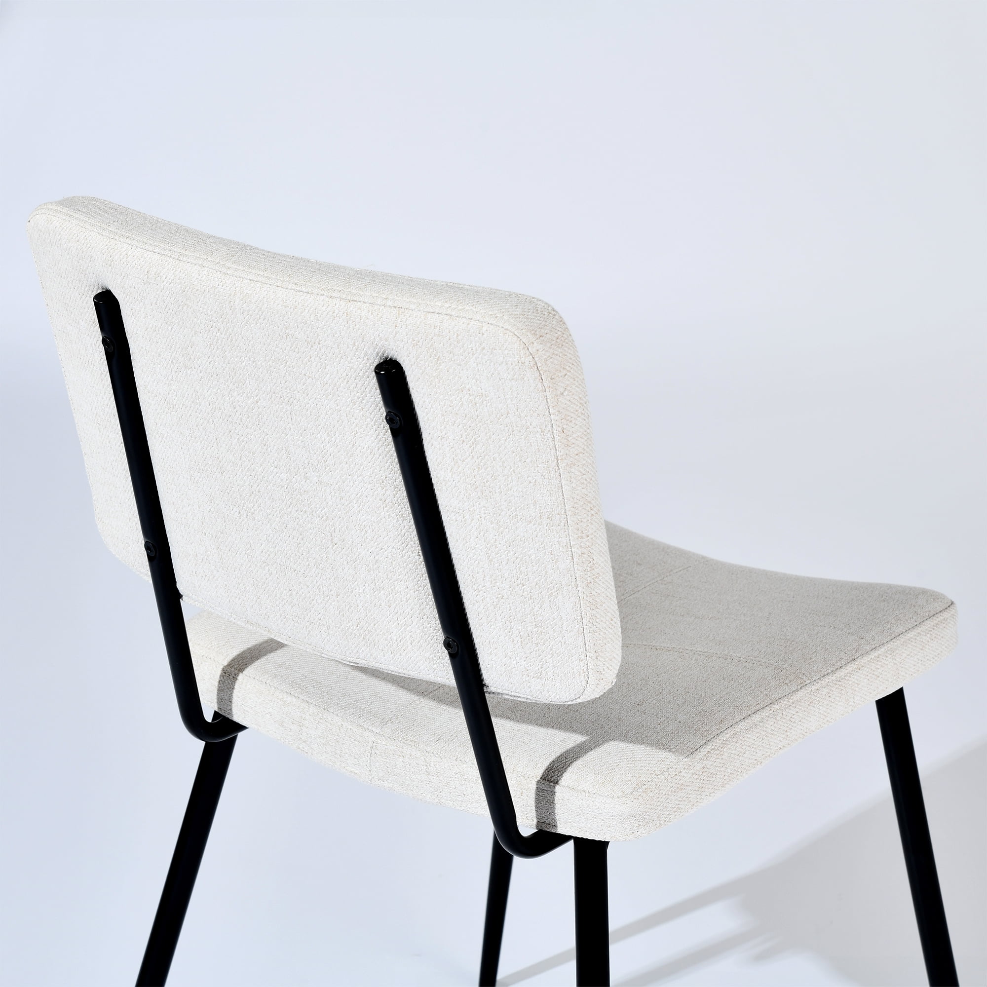 Homy Casa Set of 4 Upholstered Dining Chairs, Mid Century Kitchen Accent Chairs with Padded Seat, Beige