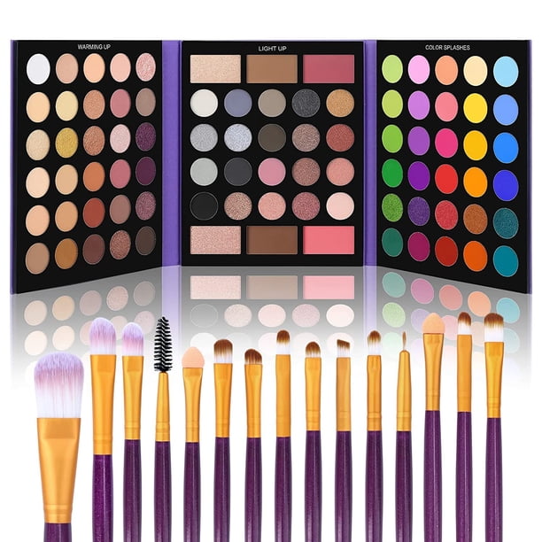 Paleta de sombras UCANBE de 86 colores nude con 15 brochas de maquillaje