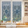 Blue Diamond Motifs Window Privacy Film, Boho Tribal Ethnic Abstract ...