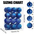 thumbnail image 3 of Fllostpr 24PC Electroplated Christmas Ball Ornaments, Shatterproof Hanging Decor Set for Xmas Tree Wreath Garland Party Indoor, Blue 1.6", 3 of 7