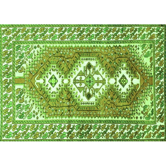 Ahgly Company Indoor Rectangle Persian Green Traditional Area Rugs, 2' x 3'