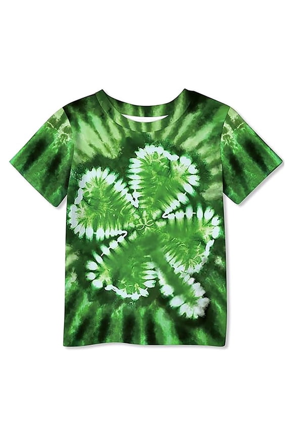 Unisex Kids St Patricks Day Print Shirt Irish Stripe Shirts 2-12 Years