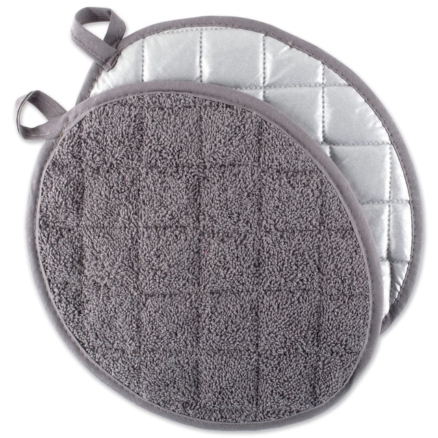 Agarradera Ovalada Acolchada de Algodón DII Gris 19x24 cm 2 piezas