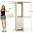 thumbnail image 7 of Homieasy 14.8'' - 48'' W Closet System with Drawers and Hanging Rods(Cut to Fit), White Oak, 7 of 7