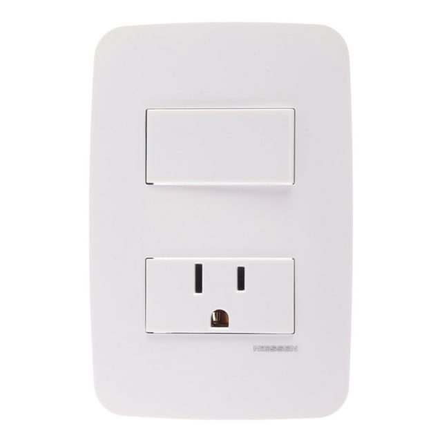 Apagador Con Contacto Niessen Origen Blanco Plástico Placa