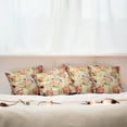 thumbnail image 3 of Ambesonne Retro Throw Pillow Cover 4 Pack, Psychedelic Floral Motif, 16", Pink Green Cream, 3 of 6