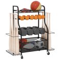 thumbnail image 1 of Soozier Garage Sports Equipment Organizer, Rolling Home Gym Storage Rack, 1 of 9