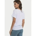 thumbnail image 5 of Women's Short Sleeve Boat Neck Dolman Top with Side Shirring, 5 of 6