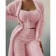 thumbnail image 2 of Conjunto de Pijama de terciopelo de felpa para mujer, Top corto, pantalones largos y abrigo, traje de 3 piezas, ropa de dormir suave, otoño e invierno, 2023, 2 of 3