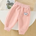 thumbnail image 7 of MeetoTime Toddler Baby Clothes Solid Color Elastic Waist Leggings Girls Fall Winter Thick Warm Fleece Skinny Pants 12 Months-4 Years, 7 of 7