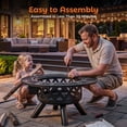 thumbnail image 4 of BALI OUTDOORS 32 inch Fire Pit with Poker, Wood Burning Fire Pit Patio for Outside with Grill, 4 of 12