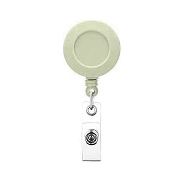 Pinza de cocodrilo retráctil giratoria de plástico ABS de color, fácil de tirar, de alto rebote, con tira de cuero transparente y hebilla de identificación
