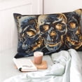 thumbnail image 4 of Salouo Fiery Skull Trio Pattern Pillow Cases,1PC Pillow Covers with Envelope Closure Decorative Pillow Case for Bed Couch,Pillows Not Included-14"x20", 4 of 6
