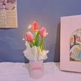 thumbnail image 5 of 10 pcs Artificial Pink Tulip Flowers Faux Tulips with Stems PU Real Touch Tulips for Easter Spring Wreath Floral Arrangement Centerpiece Wedding Bouquets Baby Shower Decoration, 5 of 5