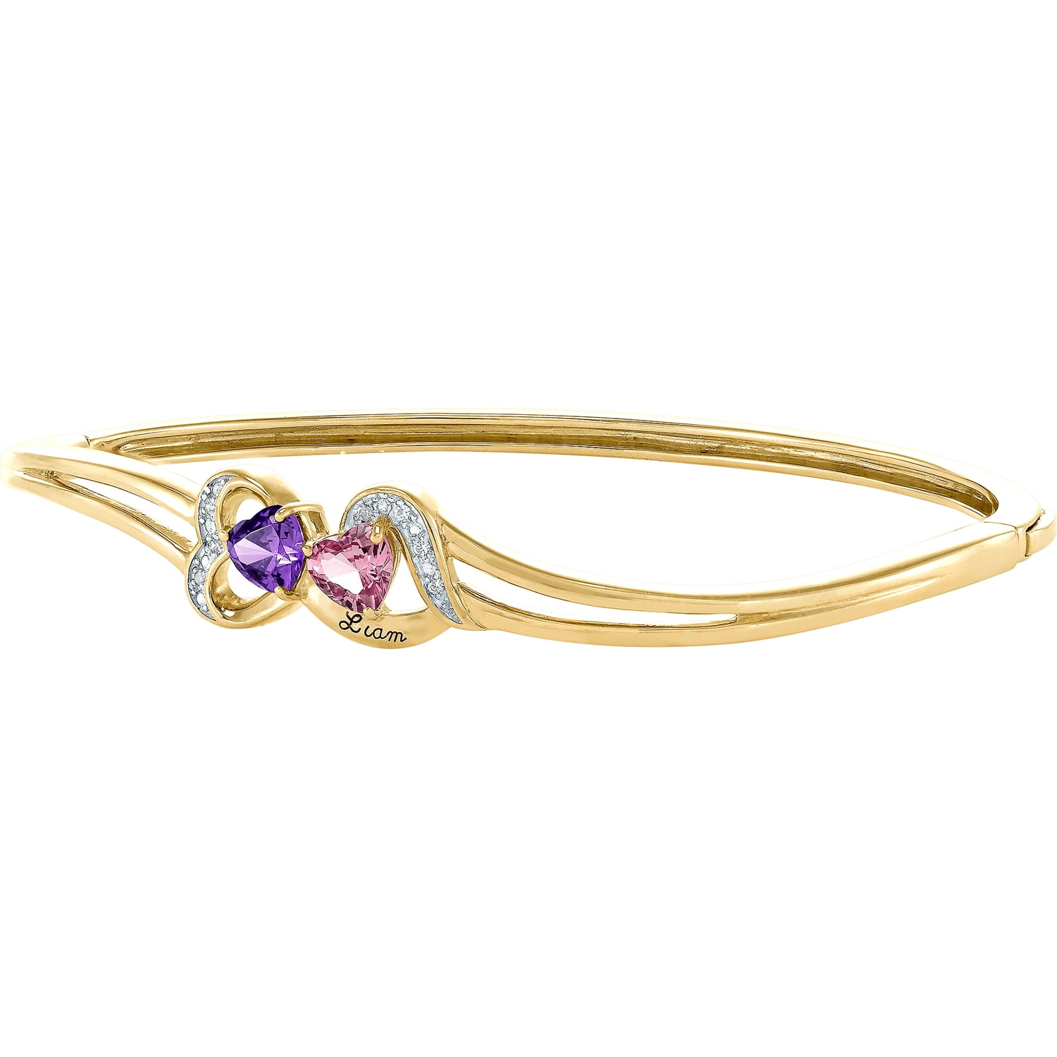 Personalized Family Jewelry Birthstone Women's Blaze Bracelet available in Sterling Silver, Gold over Silver, 10k and 14k Yellow and White Gold