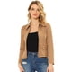 thumbnail image 2 of Chaqueta de gamuza sintética Allegra K para mujer motociclista marrón XL, 2 of 5