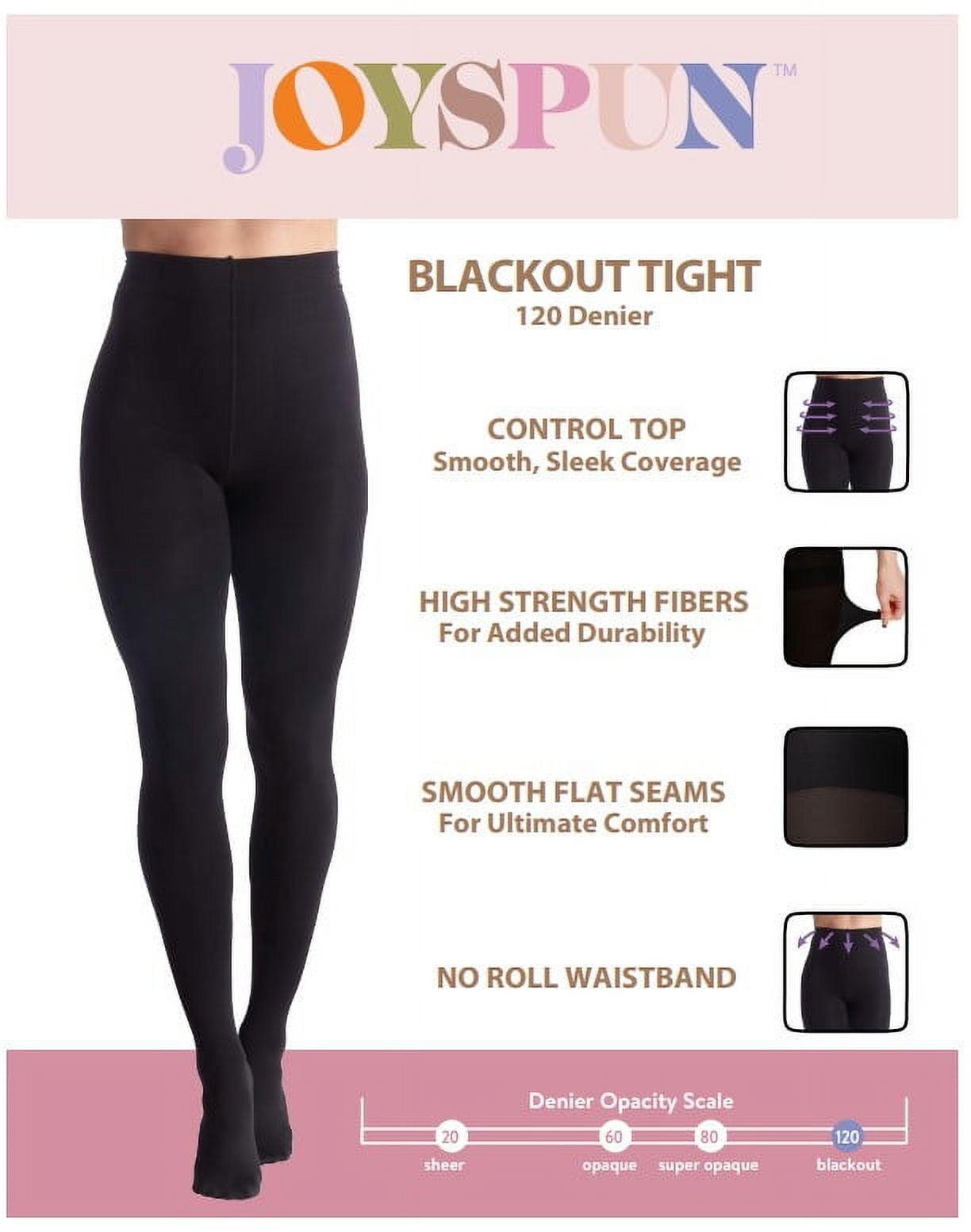 数量は多 Sizes 2-Pack, Tights, Blackout Women's Joyspun S 3XL to 矯正用品・補助ベルト