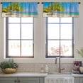 thumbnail image 3 of LALILO Kitchen Curtain Valance Tropical Beach Beach Rod Pocket Window Curtain 52"x 18" Set of 2, 3 of 5
