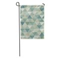 thumbnail image 1 of NUDECOR Green Vintage Geometric Pattern on Blue Geometry Wool Abstract Symmetry Garden Flag Decorative Flag House Banner 12x18 inch, 1 of 2