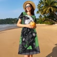 thumbnail image 4 of Naloa Rock Guitar Guinea Pig Print Womens Summer A-Line Dress with Pockets,Short Sleeve Dresses,Flowy Beach Swing Dress for Vacation Travel, 4 of 6