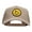 Khaki, variant on Winking Smiley Face Patched Solid Cotton Twill 5 panel Mesh Back Cap - Khaki OSFM
