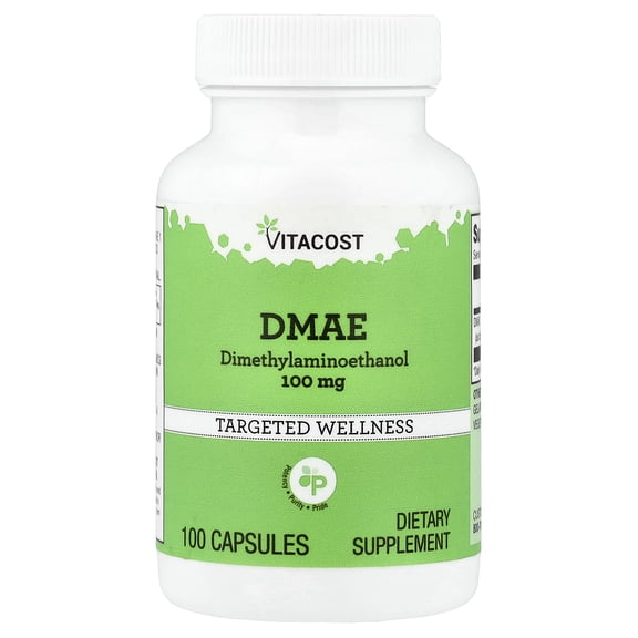 Vitacost DMAE, 100 mg, 100 Capsules
