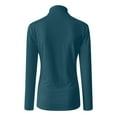 thumbnail image 6 of KALE Long Sleeve Shirts for Women Casual Solid Mock Turtleneck Blouse Tops Slim Fit Stretchy Layer Tee Plain T Shirts Blue, 6 of 6
