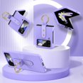 thumbnail image 6 of Case for Galaxy Z Flip 4 5G (2022), Z Flip 4 Ultra Slim Case with Metal Ring Holder & Camera Screen Protector for Women Girls, Matte PC Protective Case Cover for Samsung Galaxy Z Flip 4 - Purple, 6 of 16