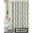 thumbnail image 1 of Juego completo de decoración de baño Itake Brown de 15 piezas con 2 alfombrillas de baño Cenillle suaves y antideslizantes y 1 cortina de ducha a juego con 12 anillas cubiertas. Lavable a máquina., 1 of 1