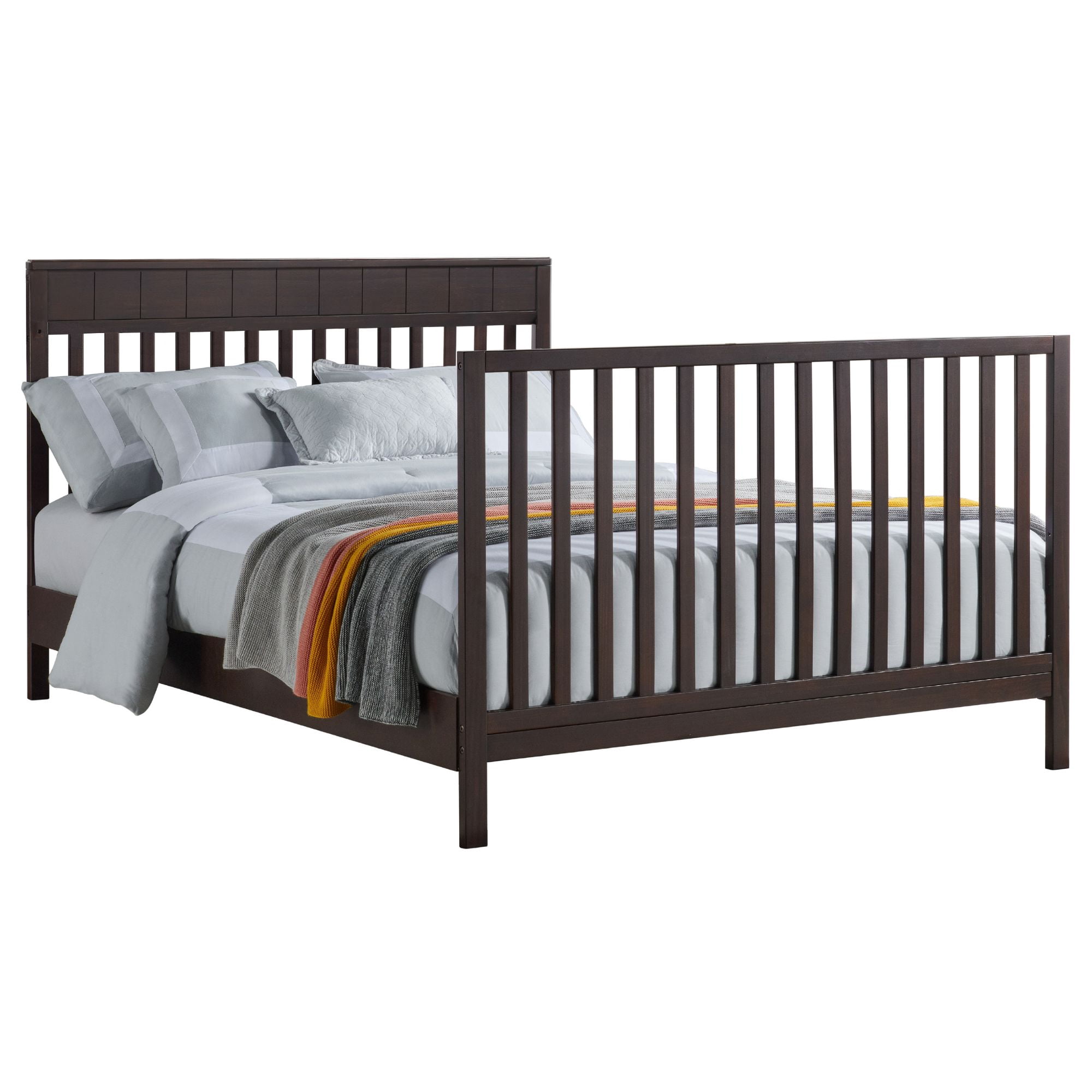 Oxford Baby Logan 4-in-1 Convertible Crib, Espresso Brown, GREENGUARD Gold Certified, Wooden Crib
