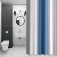 thumbnail image 4 of Abstract Shower Curtain for Bathroom Decor, Dark Gray Lake Blue Gradient Ombre Waterproof Fabric Shower Curtain, 72"x84" Set with 12 Hooks, 4 of 9