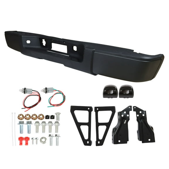 labwork Rear Step Bumper Black Replacement for Chevrolet Silverado 1500 2007 2008 2009 2010 2011 2012 2013 without Parking Aid Sensor Holes GM1103159