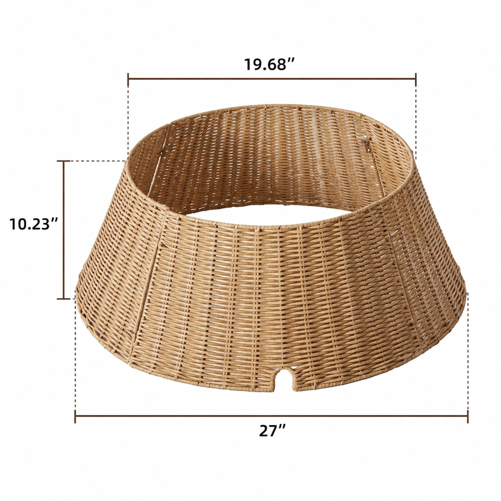 Alvantor Water Hyacinth Christmas Tree Collar, Woven Base Cover, Natural, 19.69 x 27.17 x 10.24 in