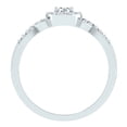 thumbnail image 2 of 0.50 Carat (ctw) 10K White Gold Round Diamond Ladies Engagement Halo Style Swirl Split Shank Bridal Ring 1/2 CT, 2 of 6