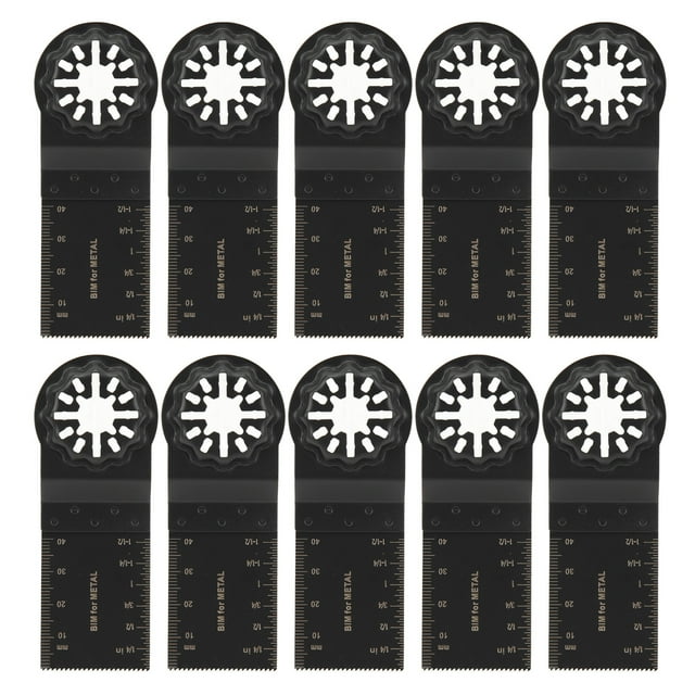 Juego de 10 hojas de sierra oscilantes de 34 mm, multiherramienta de corte bimetálica para Starlock