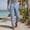 Light Blue, variant on Mens Linen Cargo Pants Lightweight Golf Dress Pants Button Casual Loose Summer Beach Yoga Pants with Multi Pockets Size 3XL Light Blue