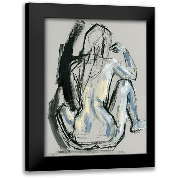 Parker, Jennifer Paxton 12x14 Black Modern Framed Museum Art Print Titled - Onyx Gestures II