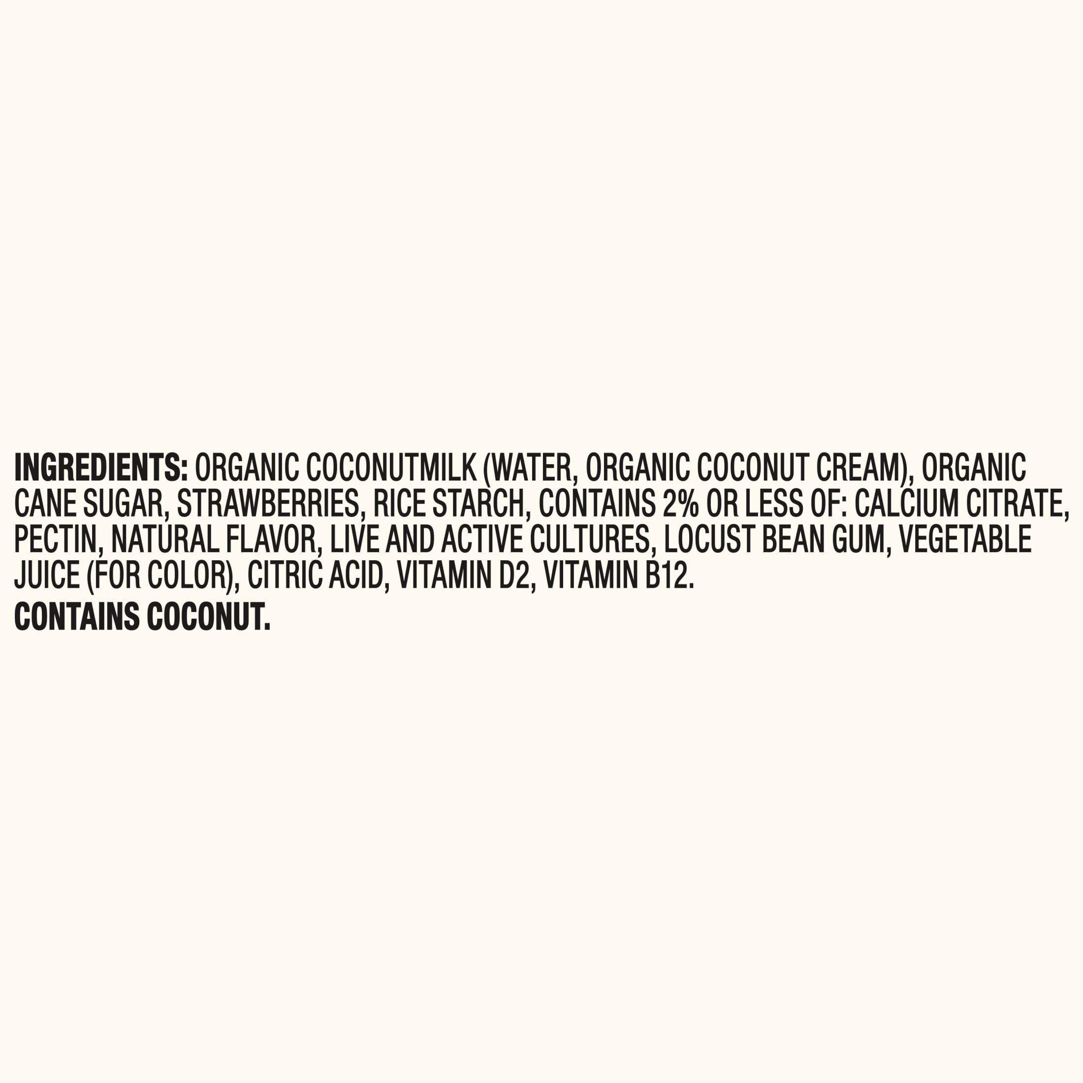So Delicious Vegan, Dairy Free Strawberry Coconut Yogurt Alternative, 5.3 oz Container