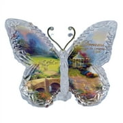 The Bradford Exchange Garden of Paradise Crystalline Butterfly Sculpture DREAM by Thomas Kinkade 6-inches